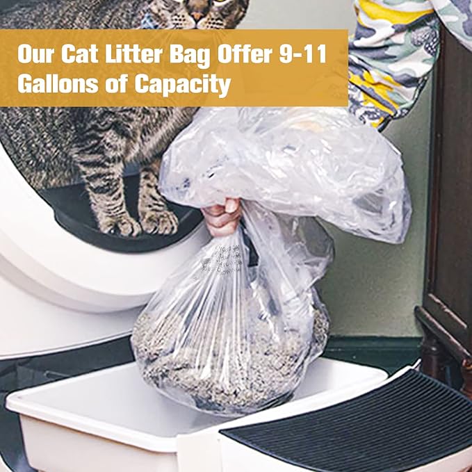 50 Pack Cat R-obot Litter bags for Litter Box Robot 4&3 Waste Bags with 3 Pack Filters, Durable Cat Litter Box Robot Bags Liners Replacement Cat Pan Waste Bin, 9-11 Gallons