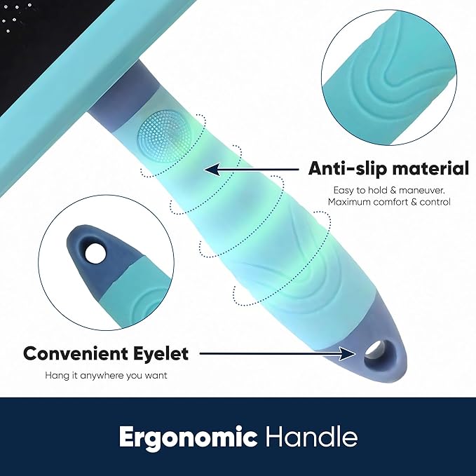 American Kennel Club AKC Deshedding Slicker Brush with Coated Tips for Dogs and Cats, Skin-Friendly Grooming and Deshedding Brush, Removes Loose Hair and Detangles Fur, Suitable for All Breeds