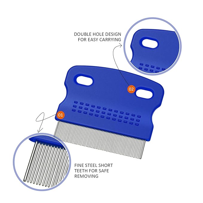 6 Pieces Pet Lice Combs Dog Grooming Flea Comb Cat Tear Stain Comb for Removal Dandruff, Hair Stain, Nit (Pink, Yellow, Dark Blue, Green, Blue, Orange)