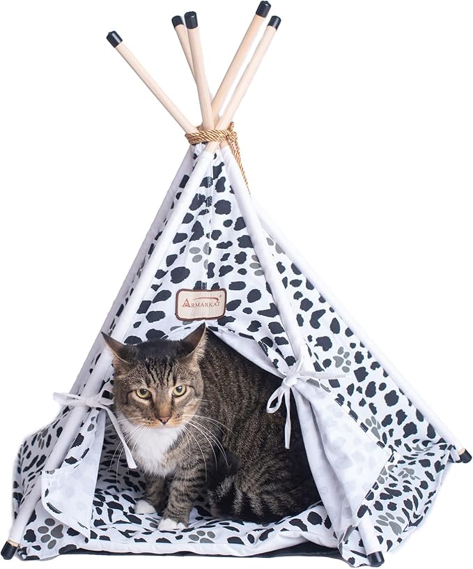 Armarkat C46 Cat Bed, One Size,white, black