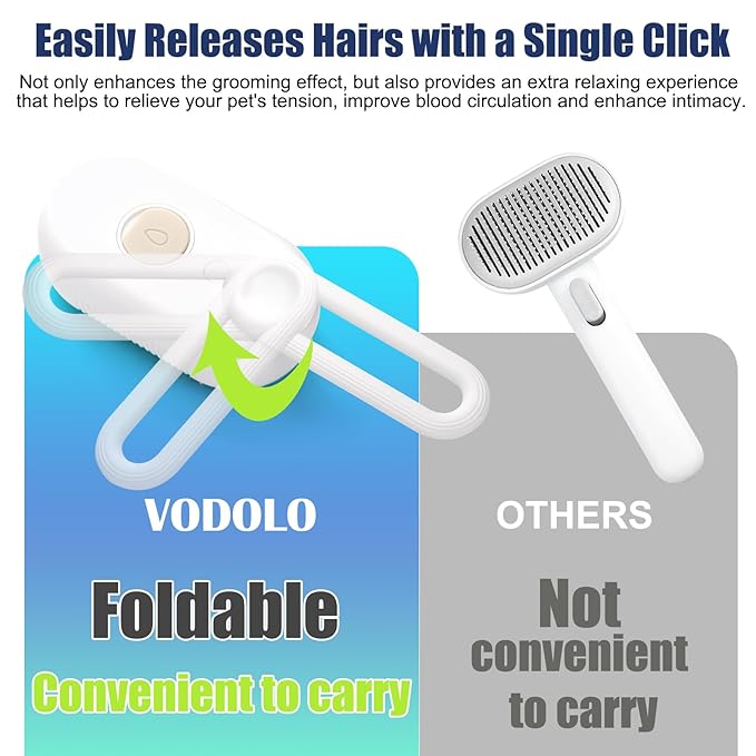 3-in-1 Portable Grooming Brush for Long or Short-Haired Cats - Self-Cleaning and Steamy Design