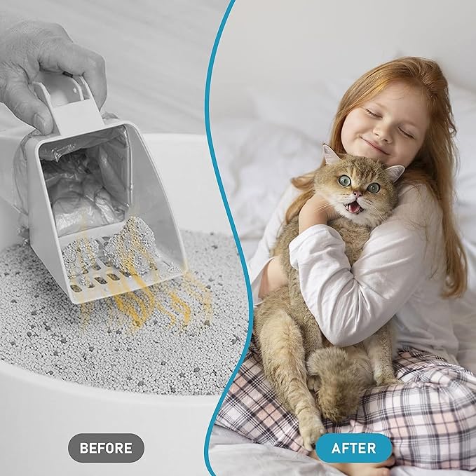 50 Pack Waste Drawer Liners Bags Compatible with Litter Robot 4, 9-11 Gallons Litter Box Liners Plus 6 Pack Activated Carbon Filter