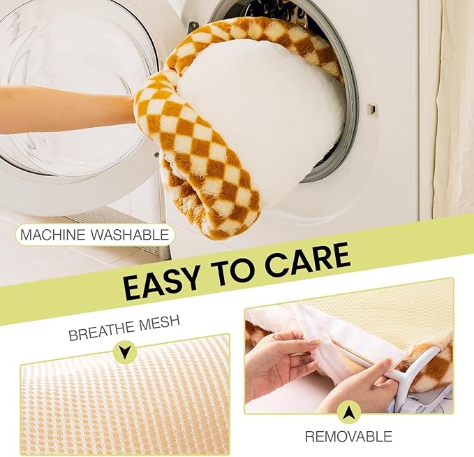 Mewoo Cat Window Perch, Cordless Cat Window Hammock with 4 Strong Suction Cups, Embeded Cat Hammock for Window, Steel Frame and Removable Soft Cover (Brown, Medium)