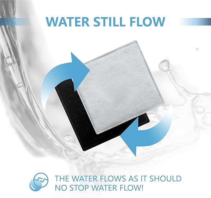 12 Pack Cat Water Fountain Replacement Charcoal Filters Square Compatible with Petsafe Premier Pet Fountain Filters 2.5 Inches, Aqua Cube Pet Fountain Filters Catit Mini Flower Pet Fountain