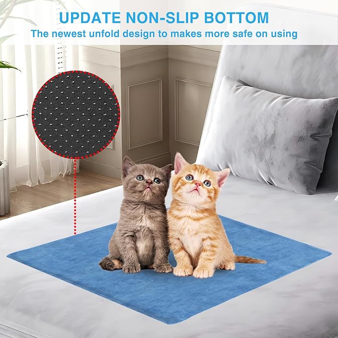 Pet Heating Pad for Dogs, Indoor Outdoor Waterproof Electric Heated Pad Mat for Cats with Chew Resistant Cord,5 Timer and 6 Level Temperature Pet Bed Warmer-15.7x27.5
