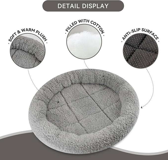 PETLESO Cat Bed for Indoor Cats, Round Cat Bed for Curl Sleep Basic Pet Mat Wahable Bed for Small Puppy Cats Rabbit, Medium