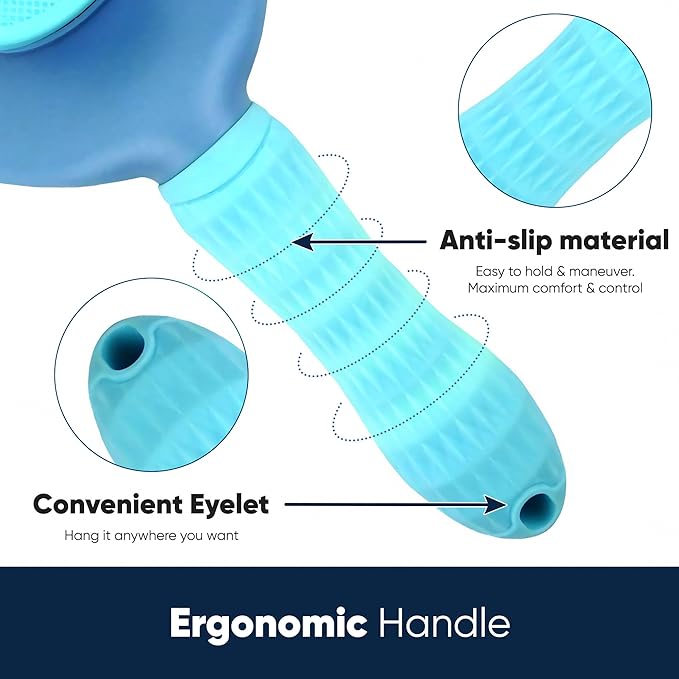 American Kennel Club AKC Self-Cleaning Pet Grooming Slicker Brush for Cats and Dogs, All Breeds and Coat Types