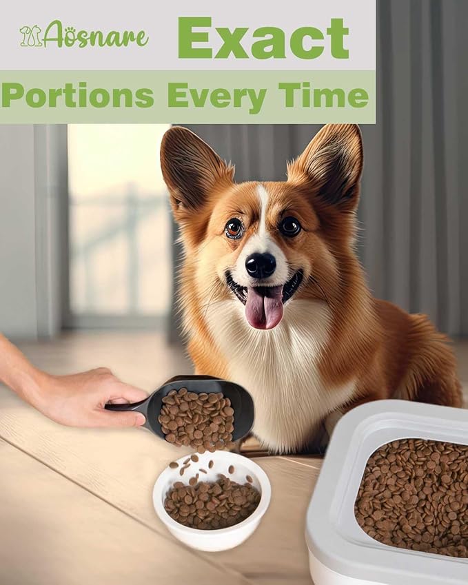 2 PACK Dog Food Scoop,1 Cup Capacity Pet Food Scoop With Measuring Lines For Dog, Puppy and Cat (Green and Black)