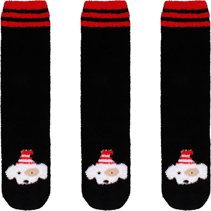 BambooMN Women's Super Soft Warm Microfiber Fuzzy Cozy Animal Socks or Christmas Winter Animal Socks, Value Pack