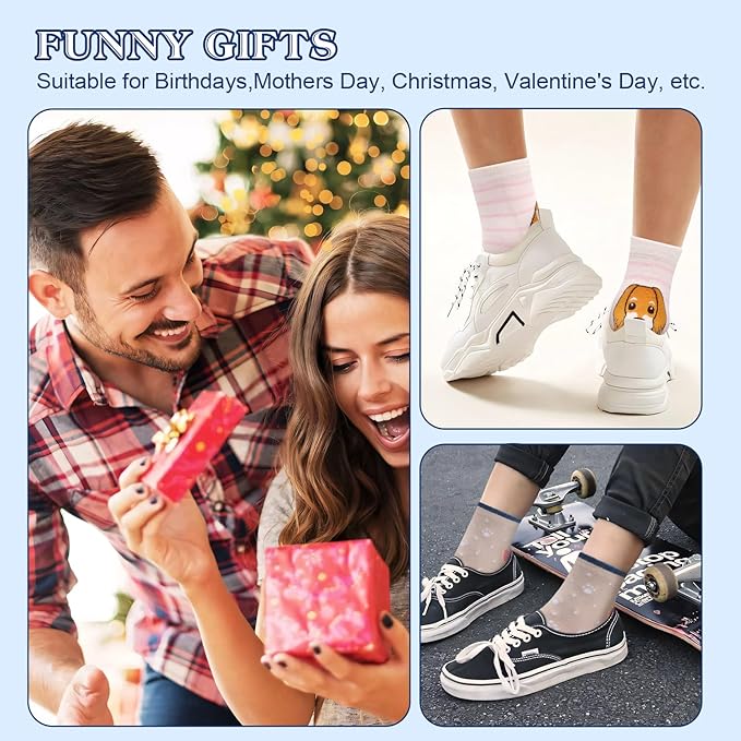 AGRIMONY Women's Cat Socks Cute Animal Socks Dog Valentines Easter Fun Gifts for Women