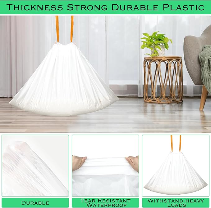 40 Count 26" x 16" Cat Litter Box Liners and Replaced Trash Bags Compatible with Litter Box Robot 4 and 3, Thick Heavy Duty Drawstring Replacement Waste Drawer Liners Bags 10-12 Gallons of Capacity