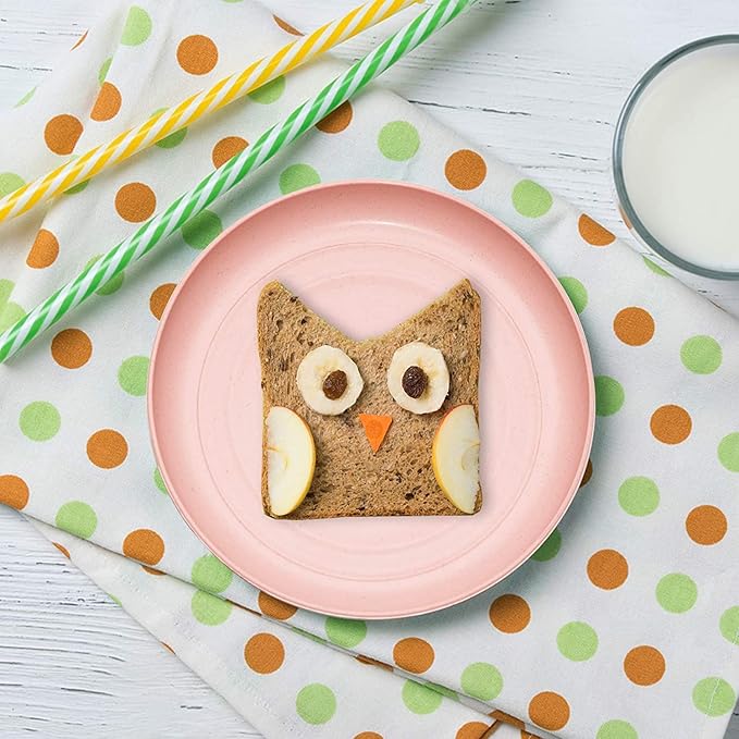 6 PACK 6 Inches Lightweight Mini Wheat Straw Plates Reusable Plate Set Dishwasher & Microwave Safe,Unbreakable Deep Dinner Plates, Plastic Plates Reusable,They are easy to clean BPA free