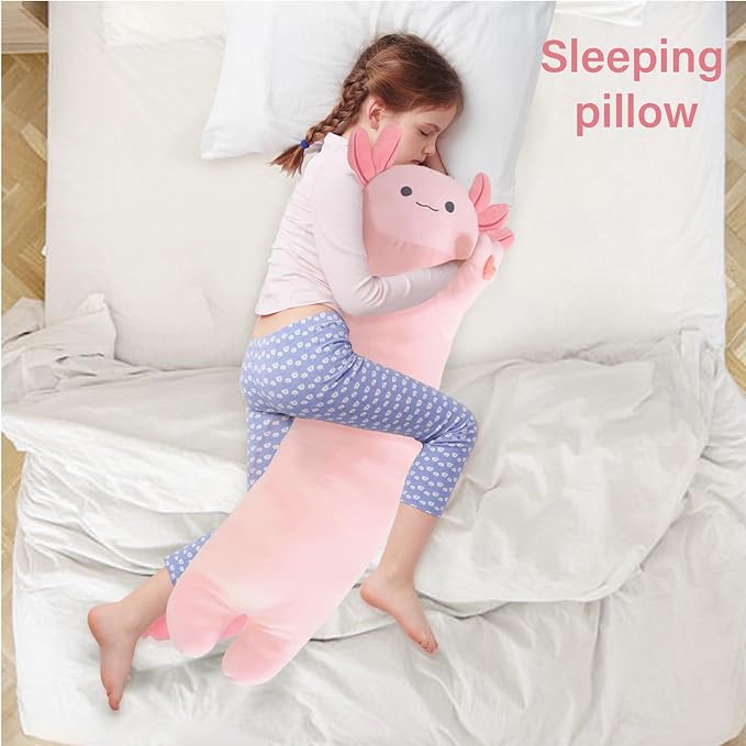Axolotl Plush,Long Axolotls Plush Toys Pillow,19.6 Inch Cute Axolotl Stuffed Animal, Axolotls Plush Toy Gift for Girls Boys