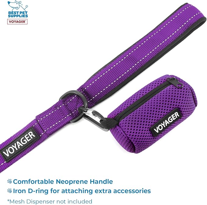 Voyager Step-in Lock Adjustable Cat Harness w. Cat Leash Combo Set with Neoprene Handle 5ft - Supports Small, Medium and Large Breed Cats by Best Pet Supplies - Purple, XXS