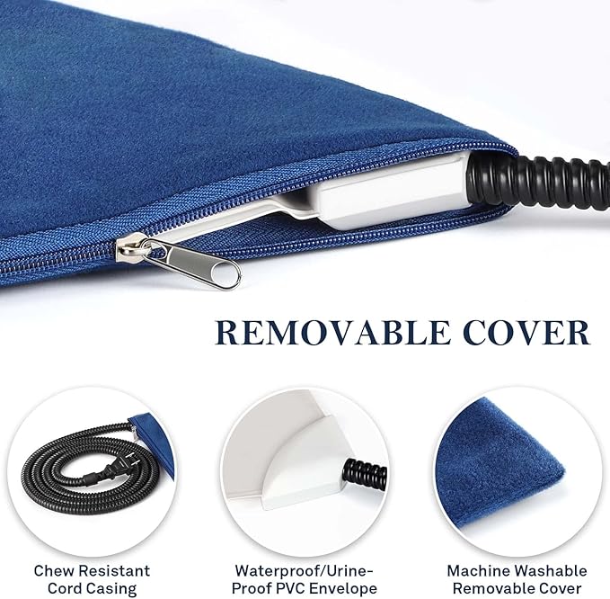 Pet Heating Pad for Cats Dogs,Cat Heating Pad Mat Constant Temperature Pet Cat heated Pad Mat Waterproof with Chew Resistant Cord,Indoor Heated Cat Bed Pet Blanket Cat Warmer Pad with Fleece Cover