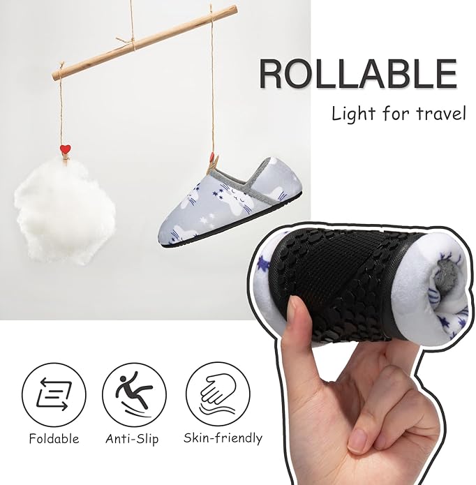 ATHMILE House Slippers for Women Men Indoor Barefoot Slippers Socks Furry Slip on House Shoes Cozy Comfy Slippers for Home Bedroom Travel Yoga