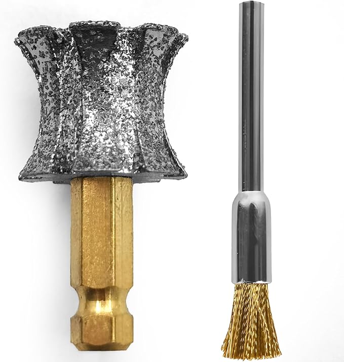 Anti-Clogging Dog Nail Grinder Replacement Head, Faster Cooling Pet Nail Grinding Bit with Steel Brush Compatible with Casfuy & Many Brands for Small Medium Large & Anxious Dogs - Don't Cover It