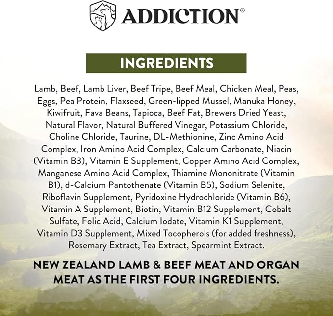 Addiction Wild Islands Highland Meats Dry Cat Food, Grass-Fed Beef & Lamb, High-Protein & Grain-Free Formula for Primal Cat Health - 10lbs