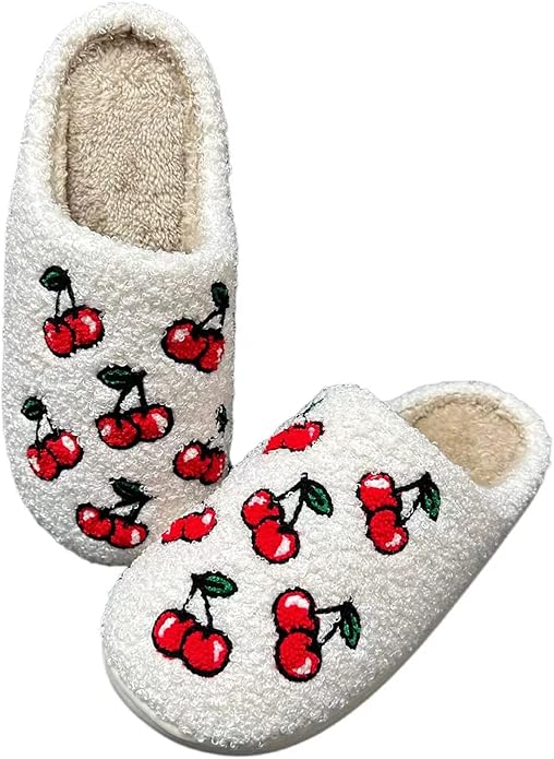 Animal Pattern Slippers - Hello Cat, Bear, Moose & Love Designs - Comfy Memory Foam Plush Cloud Slippers for Couples & Indoor Home