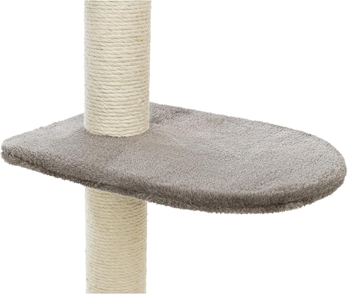 TRIXIE Altea Cat Tree, Tall Scratching Posts, 3 Elevated Platforms, Dangling Cat Toy, Cat Playground, Platinum Gray
