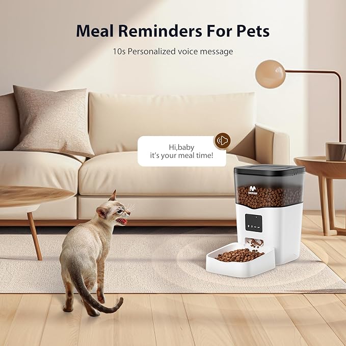 Automatic Cat Feeder WiFi: Automatic Cat Food Dispenser with App Remote Control Timed Feeding of Dry Food 10s Voice Recorder Programmable Pet Feeder for Cat & Small Dog Up to10 Meals
