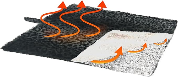 WALOO Pets Self Heating Thermal Cat Mat & Napping Pad (Leopard Gray)