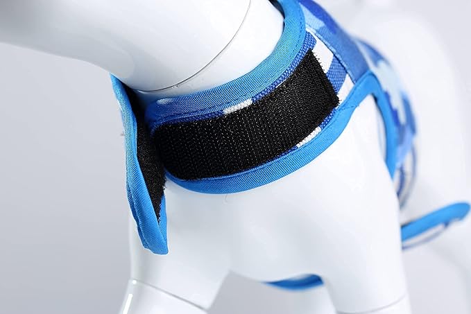 Cat Harness and Leash for Walking Escape Proof, Adjustable Cat Vest Harness, Padded Stylish Cat Walking Jackets, Blue Camo, Extra Large