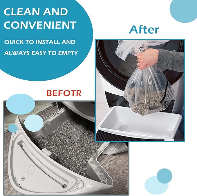 120 Count Waste Drawer Liners Bags Compatible with All Litter Box Robot Models, 9-11 Gallons Litter Box Liners