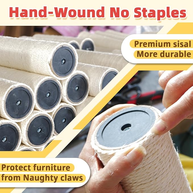 Cat Scratching Post 23.6 inch Cute Cat Scratcher Kitten Scratching Post with Sisal Rope for Indoor Cats Palm Tree Cat Scratching Post with Dangling Balls for Small Cats, Red