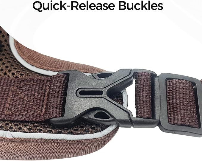 Cat Harness and Leash Set Escape Proof Tactical Small Kitten Harness Emotional Support Cat Vest, Brown, S