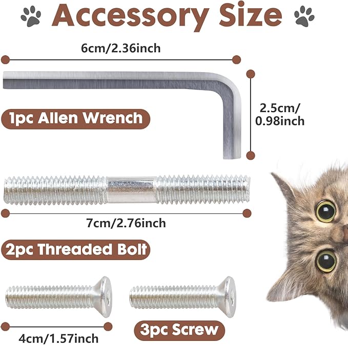 PowerKing Replacement Cat Scratching Post Caps, 3 Pieces Natural Sisal Mushroom Caps Cat Scratch Post Refill Parts for Refurbishment Decoration (Brown)