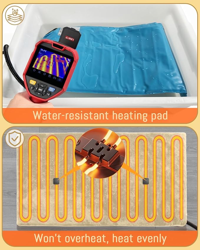 Constant Pet Heating Pad for Dog & Cat, Waterproof Cat Heating Pad with Multi Sizes for Outdoor Indoor, Warm Dog Heating Pad with Chew Resistant Cord, Soft Fluffy Heating Pad for Cats Washable