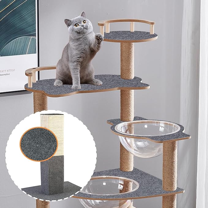 Trimmable Cat Scratching Post Carpet Covered 78.7”x15.8” Self-Adhesive Cat Tree Shelves Replacement Parts Mat Cat Scratcher for Cat Tree Shelf Shelves Steps Couch Furniture DIY Protector