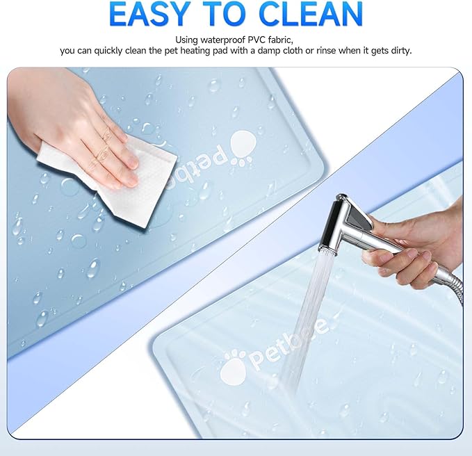 Pet Heating Pad, Dog Heating Pad, Waterproof Adjustable Temperature Indoor Cat Heating Pad with Timer, 86℉-140℉ Easy to Clean Heating Pad, Cloth Cover Included - 13.77" x 19.68" Small