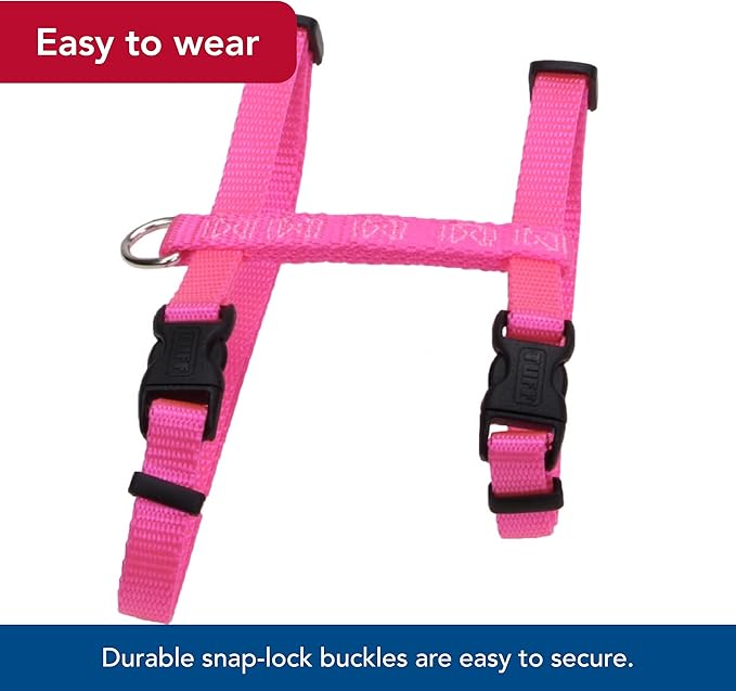 Coastal Pet Figure "H" Adjustable Cat Harness - Outdoor Cat Supply - Comfortable for Cats - Secure Snap-Lock Buckles - Black, 3/8" x 10"-18"