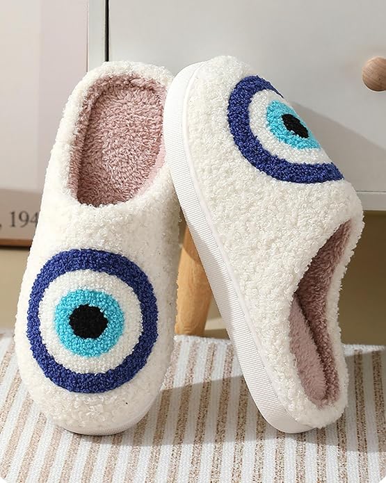Animal Pattern Slippers - Hello Cat, Bear, Moose & Love Designs - Comfy Memory Foam Plush Cloud Slippers for Couples & Indoor Home