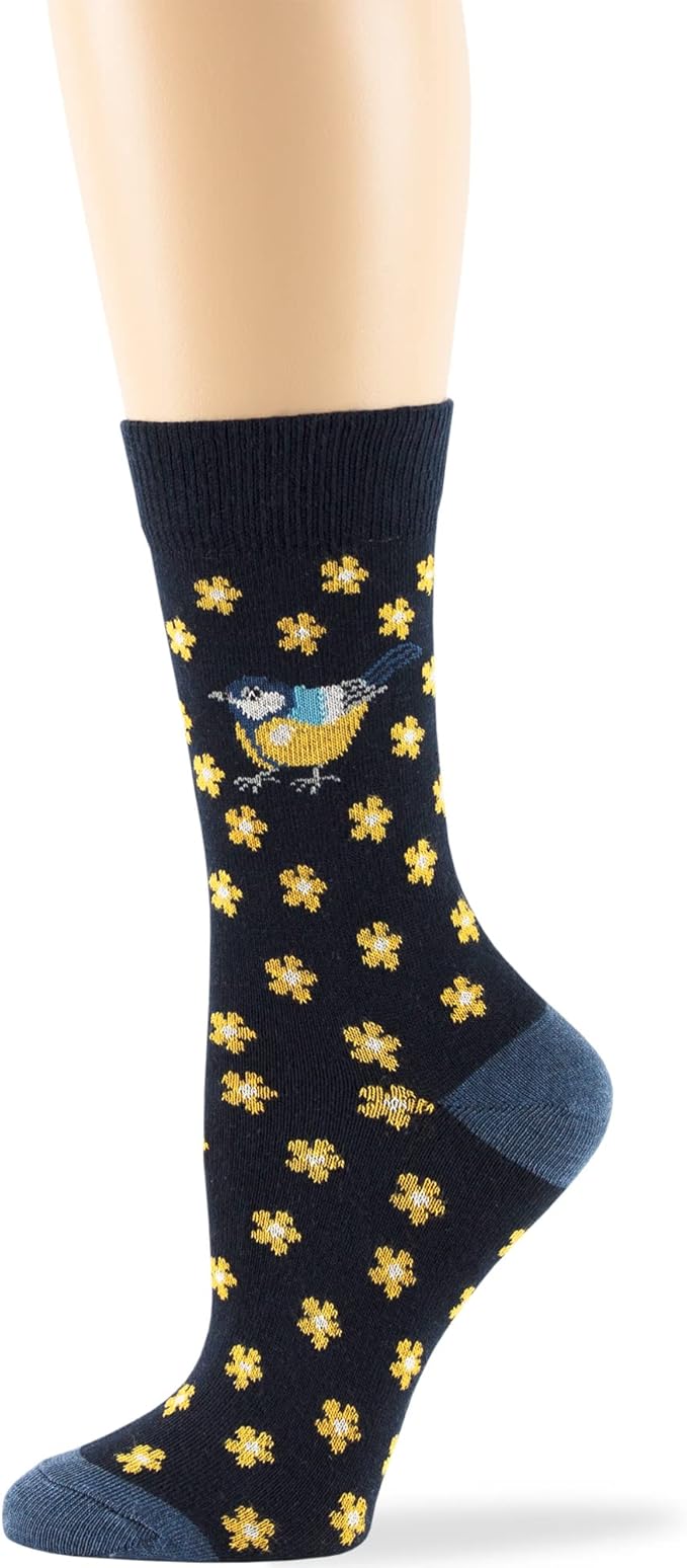 7BIGSTARS KINGDOM Womens Fun Cotton Crew Socks - 4 Pack L/M - Cactus Space Desert Coffee Fox Dog Hedgehog Puppy Flower Bird