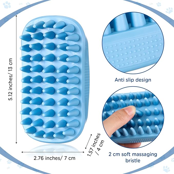 Baderke 3 Pcs Cat Tongue Comb Silicone Cat Comb Dog Brush Kit Cute Cartoon Cat Brushes Soft Self Cleaning Massage Removes Fur Reducing Hairballs for Cats Dogs