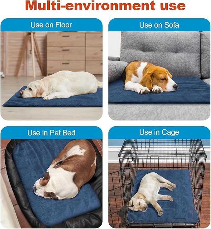 Pet Heating Pad,Extremely Waterproof Heated Cat Dog Bed Outdoor & Indoor,Multi-Size Heated Dog Cat Blanket Mat,Pet Heater Warmer for Cat Dog House Whelping Box(Dark Blue,M-20 Lx16 W)