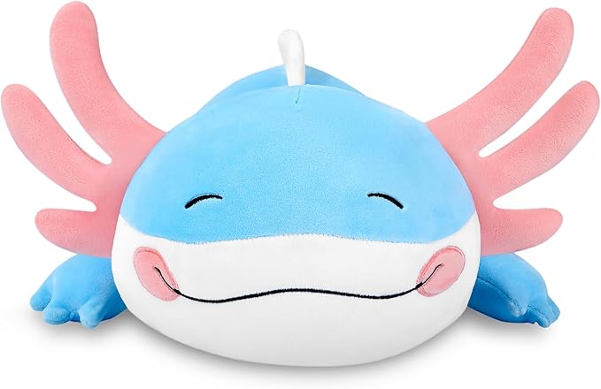 Axolotl Plush, Soft Plush Pillow Blue Axolotl Stuffed Animal, Cute Plushies Toy Gifts for Kids & Adults