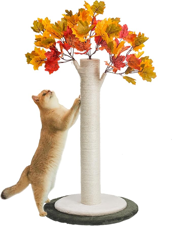 35 inch Cat Scratching Posts for Indoor Cats Tall Cat Scratch Post Wrapped Sisal Rope Large Plam Tree Scratching Post for Kittens and Large Cats