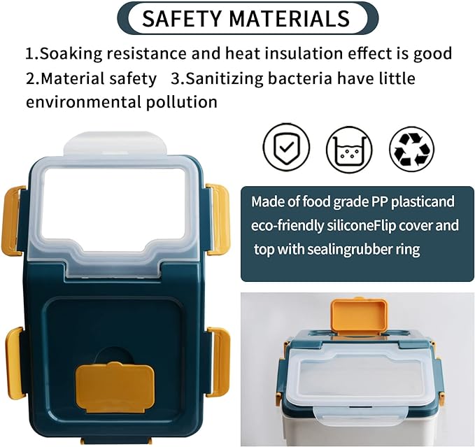 2Pcs Large Airtight Dog Food Storage Container With spoon and Measuring Cup, 15~30LB Pet Food Storage Container Bin,for Rice/Grain/Pet Food/Flour (Blue)