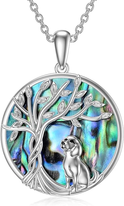 TOUPOP Tree of Life Animal Necklace 925 Sterling Silver Crystal/Abalone Shell Animal Pendant Jewelry Birthday Mothers Day Gifts for Women Mom Wife Her