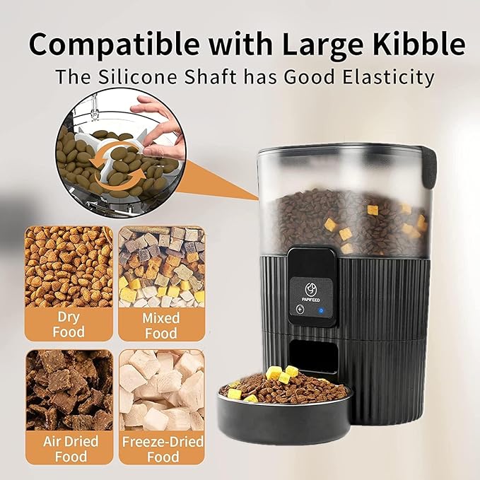 Automatic Cat Feeder, WiFi Pet Feeder for cat/Dog Compatible with Alexa & Echo, 15 Cup Timed Cat Food Dispenser for Remote Feeding, up to 10 Meals Per Day with APP Control