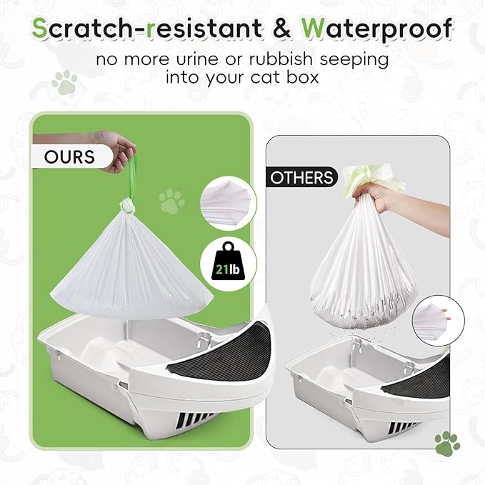 120 Count Litter Box Robot 3 and 4 Waste Bags,Compatible Automatic Self Cleaning Cat Litter Box Drawer Liners Bags,Extra Thick and Heavy Duty