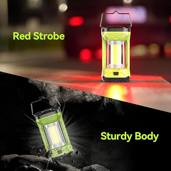 AlpsWolf Camping Lantern Rechargeable, 1000LM 4 Light Modes Camping Light 4000mAh Rechargeable Lantern for Power Outages Portable Waterproof Camping Lamp Camping Essentials for Emergency, 2 Packs