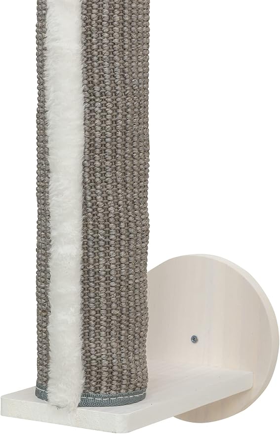 TRIXIE Wall Set 1, Indoor Wall Mounted Cat Scratching Post for Elevated Fun, Climb to Perch, Jumping Platform, Gray