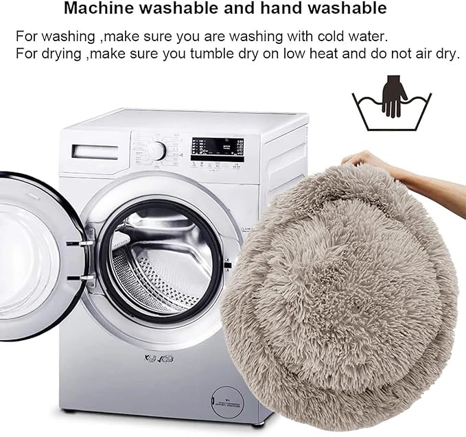 Nisrada Cat Beds for Indoor Cats,20 Inch Dog Bed for Small Melium Large Dogs, Washable-Round Pet Bed for Puppy and Kitten with Slip-Resistant Bottom