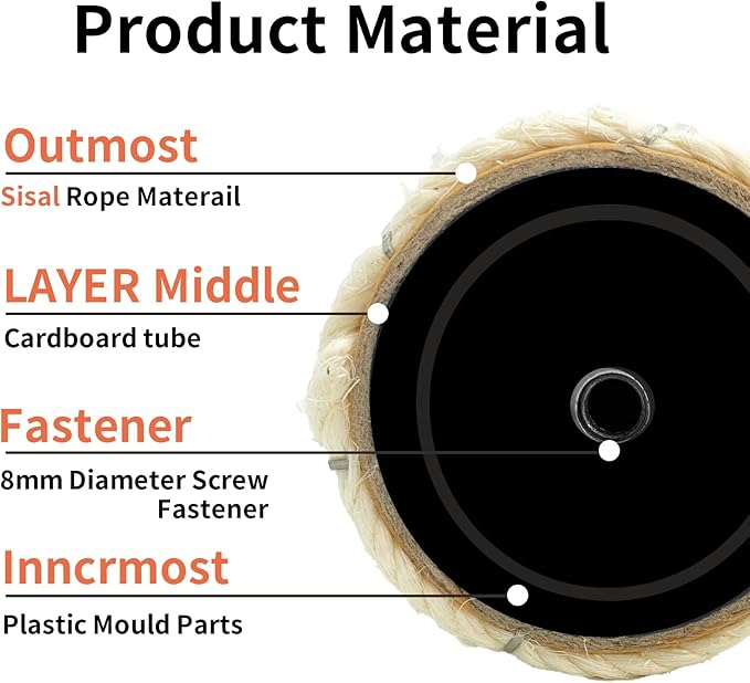 VCEPJH Cat Scratching Post Replacement 4 Pcs 12in Cat Tree & Tower Scratch Pole Refill Parts with M8 Screws Sisal Rope Cat Furniture Protector for Indoor Kittens Tree Tower (White)