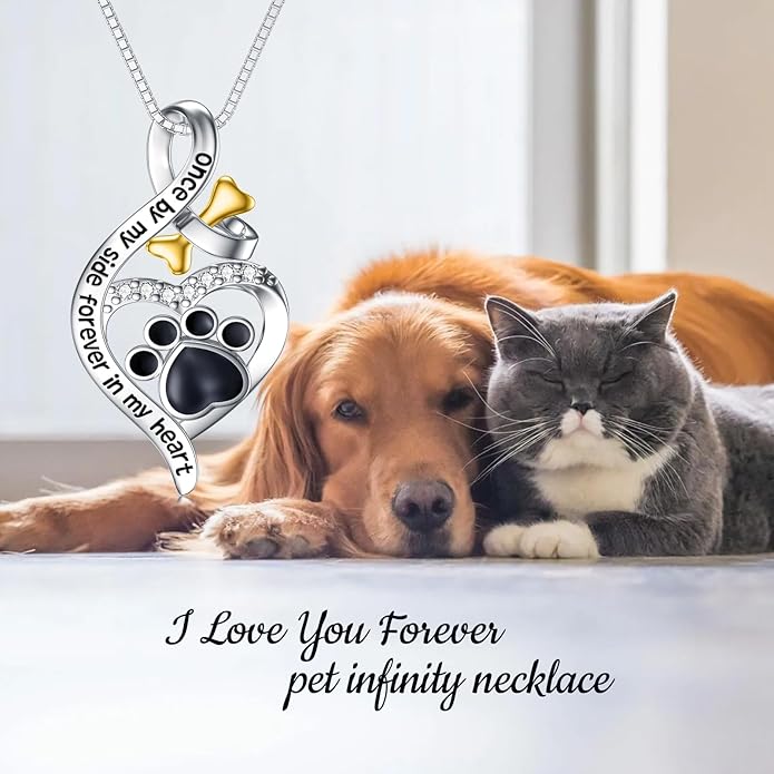 925 Sterling Sliver Yorkshire/Corgi/Labrador/Pug/Bulldog/Paw Print/Cross Necklace Cute Puppy Dog Necklace Jewelry Birthday Gifts for Women Girls Dog Lovers